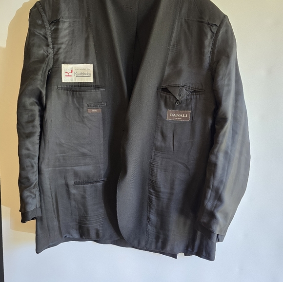 CANALI MEN'S SUIT JACKET BLACK CHEST SIZE 46 MADE IN ITALY 🇮🇹 - Picture 5 of 12